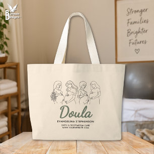 Bolsa Tote Grande Parteira Personalizada Parto Verde Doula Pós-Parto