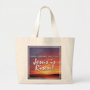 Bolsa Tote Grande Páscoa JESUS IS RISEN Landscape Christian