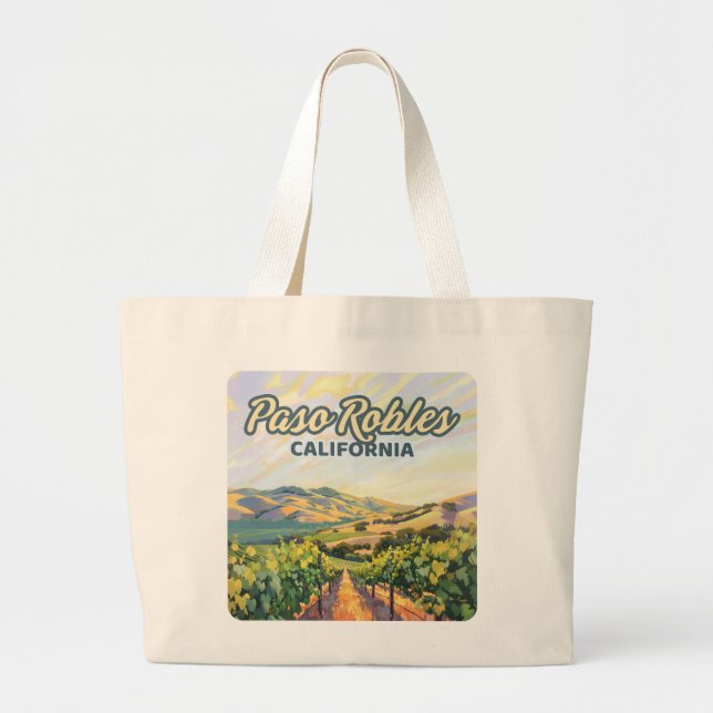 Bolsa Tote Grande Paso Robles California Vineyard Costa Central (Frente)