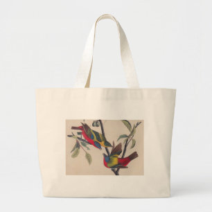Bolsa Tote Grande Pássaro Antiguado Pintado com Audubon