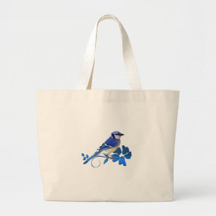Bolsa Tote Grande Pássaro de Jay azul