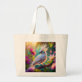 Bolsa Tote Grande Pássaro Fantasia Juvenil Crested Blush Feather Dov