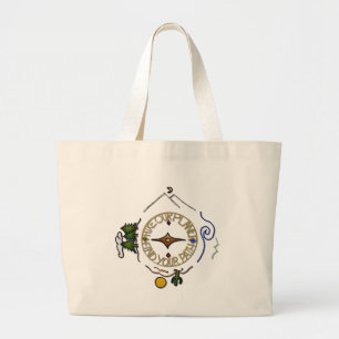 Bolsa Tote Grande Passe o nosso planeta Hiker's Soul Compass