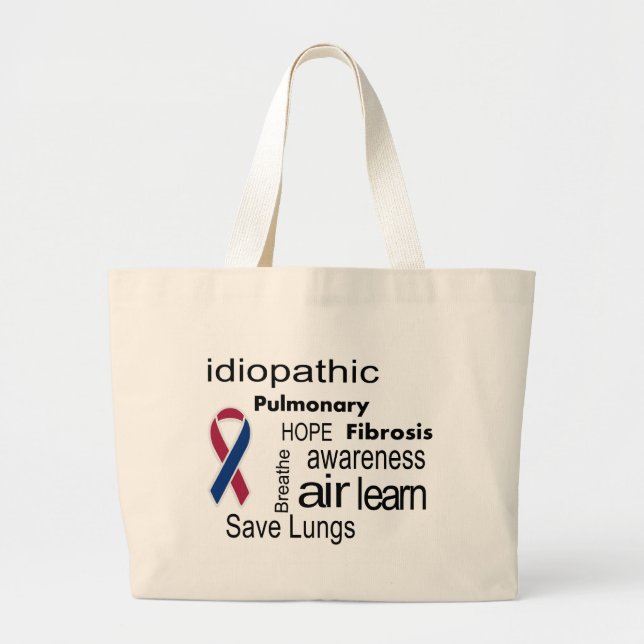 Bolsa Tote Grande Pasta da consciência da fibrose pulmonaa (Frente)