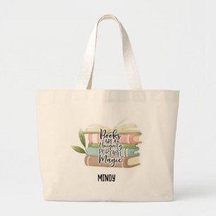 Bolsa Tote Grande Pasta de Livro Personalizada