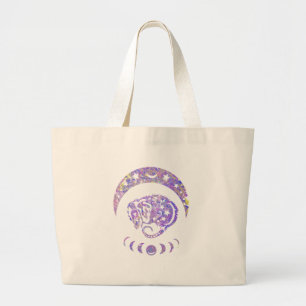 Bolsa Tote Grande Pastel Watercolor Moon Possum