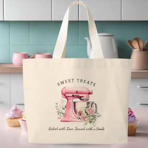 Bolsa Tote Grande Pastelaria Misturadora Rosa Personalizada