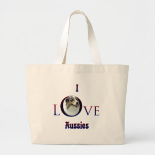 Bolsa Tote Grande Pastor Australiano I Love