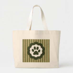 Bolsa Tote Grande pata do animal de estimação do vintage