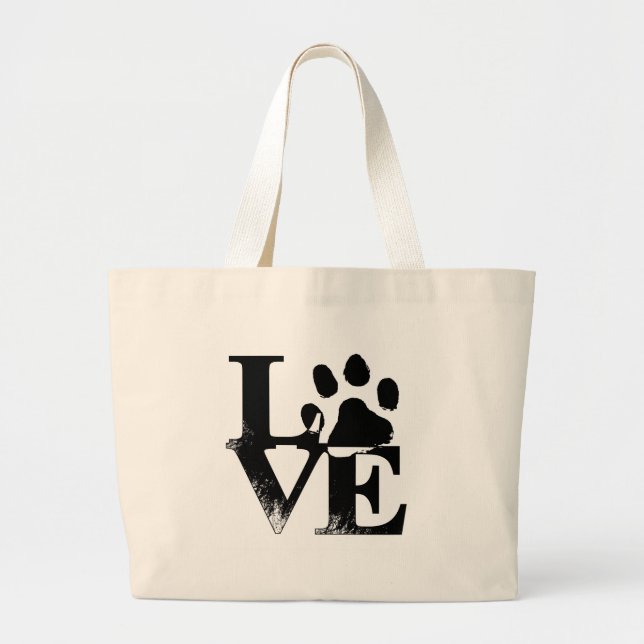 Bolsa Tote Grande Pata Simples De Amor De Pet (Frente)