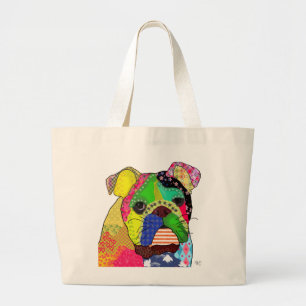 Bolsa Tote Grande Patchwork Bulldog