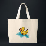 Bolsa Tote Grande pato de borracha giro na banheira<br><div class="desc">Veja este design de animal fofo e engraçado. presente de excelente para amantes de animais e da natureza! Por Dooni Designs. Envie-me um e-mail em doonidesigns@aol.com para solicitações especiais.</div>