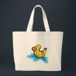 Bolsa Tote Grande pato de borracha giro na banheira<br><div class="desc">Veja este design de animal fofo e engraçado. presente de excelente para amantes de animais e da natureza! Por Dooni Designs. Envie-me um e-mail em doonidesigns@aol.com para solicitações especiais.</div>