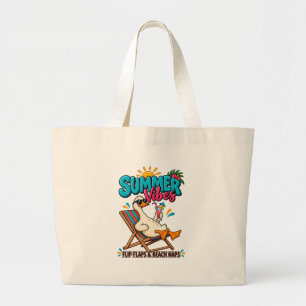 Bolsa Tote Grande Pato de Vibrações de Verão – Abridor de Garrafa de