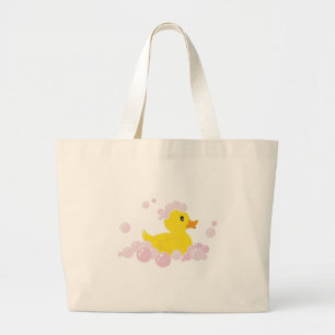 Bolsa Tote Grande Pato em Bolhas Rosa