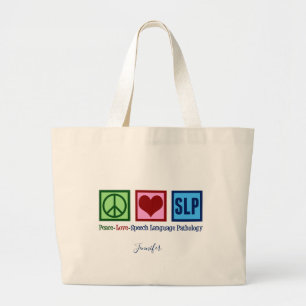 Bolsa Tote Grande Patologia da Língua do Amor pela Paz