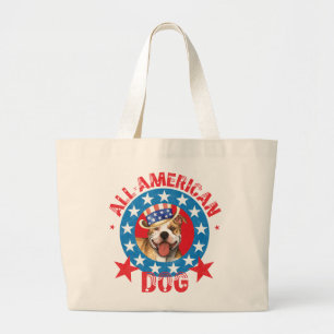 Bolsa Tote Grande Patriótico Bull Terrier