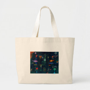 Bolsa Tote Grande Paul Klee Fish Magic Abstrato Pintura Gráfica