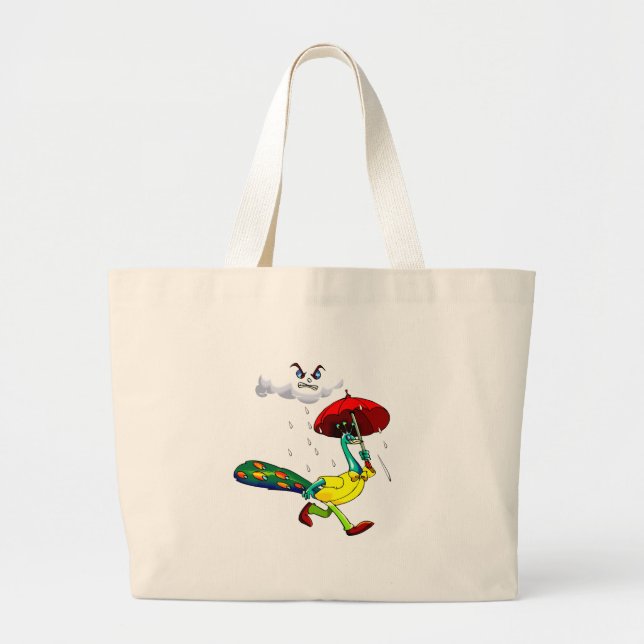 Bolsa Tote Grande Pavão de Percy (Frente)