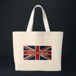 Bolsa Tote Grande Pavilhão britânico em apuros<br><div class="desc">Desvio do padrão de bandeira do Reino Unido</div>
