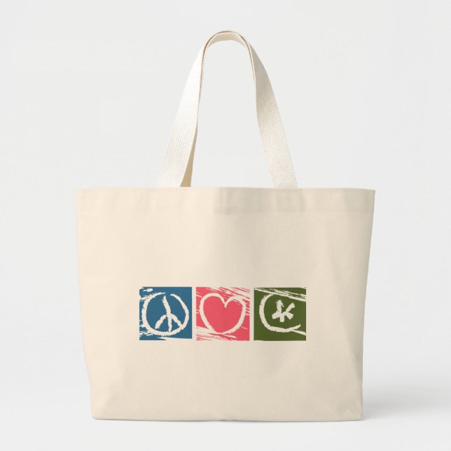 Bolsa Tote Grande Paz Amor Islã (Frente)