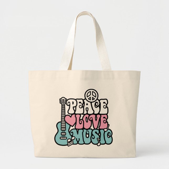 Bolsa Tote Grande Paz-Amor-Música (Frente)