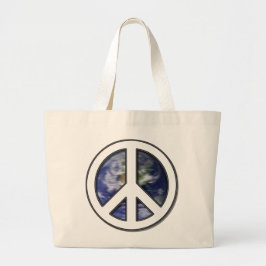 Bolsa Tote Grande Paz branca Sign7 da terra