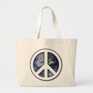 Bolsa Tote Grande Paz branca Sign7 da terra
