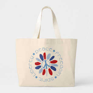 Bolsa Tote Grande Paz e Sacos de Tota Espírito Liberdade