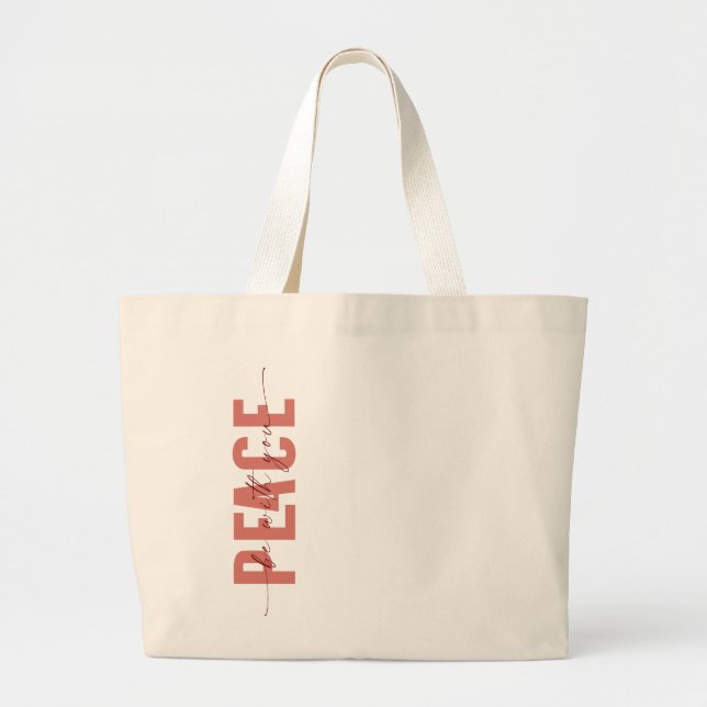 Bolsa Tote Grande Paz esteja com você (Frente)