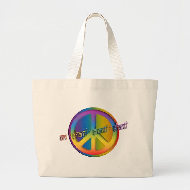 Bolsa Tote Grande Paz Om Shanti (Frente)