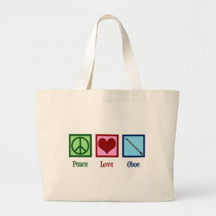 Bolsa Tote Grande Peace Love Oboe
