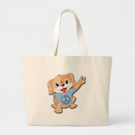 Bolsa Tote Grande Peace Puppy