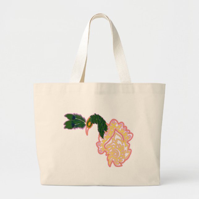 Bolsa Tote Grande Peacock Feather design (Frente)