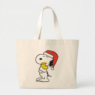 Bolsa Tote Grande Peanuts Snoopy & Woodstock Holiday
