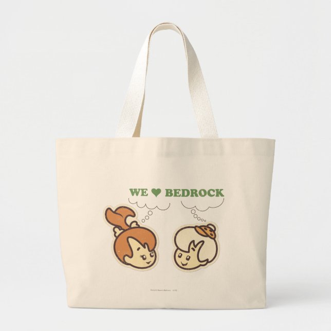 Bolsa Tote Grande PEBBLES™ e Bam Bam Love Bedrock (Frente)