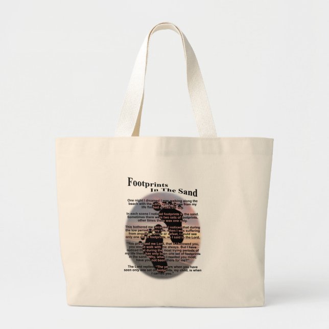 Bolsa Tote Grande Pegadas na areia (Frente)