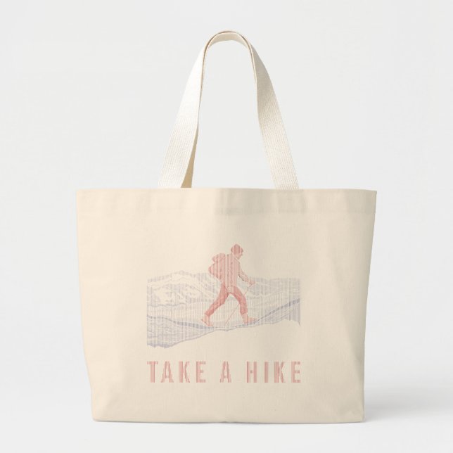 Bolsa Tote Grande Pegue um azul e um vermelho (Frente)