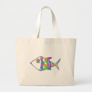 Bolsa Tote Grande Peixe abstrato