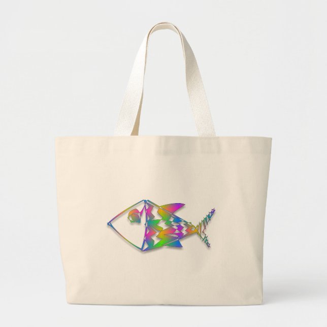 Bolsa Tote Grande Peixe abstrato (Frente)