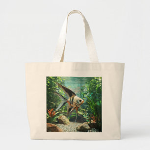 Bolsa Tote Grande Peixe-anjo nadando em aquário de água doce