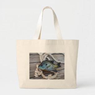 Bolsa Tote Grande Peixes-Bluegill nas docas e cordas