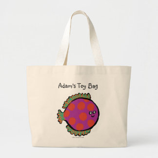 Bolsa Tote Grande Peixes cor-de-rosa e alaranjados das bolinhas