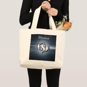 Bolsa Tote Grande Peixes do cromo