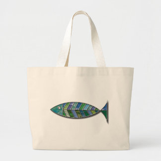 Bolsa Tote Grande Peixes do vitral