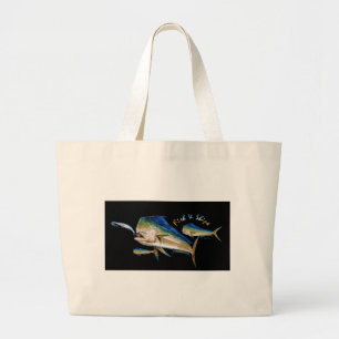Bolsa Tote Grande peixes e navios do golfinho