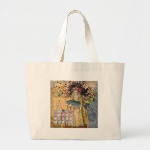 Bolsa Tote Grande Peixes Mulher Vintage Gótico Clássico 