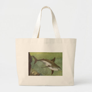 Bolsa Tote Grande Peixes - tubarão branco - carcharias do