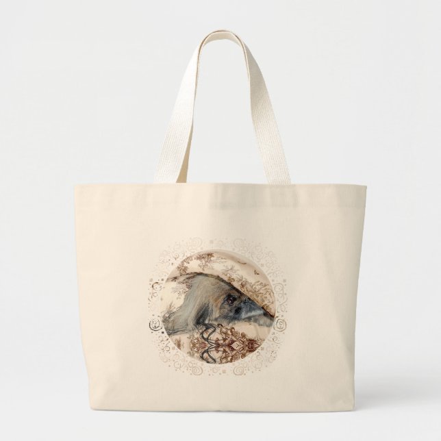 Bolsa Tote Grande Pekingese está espiando (Frente)