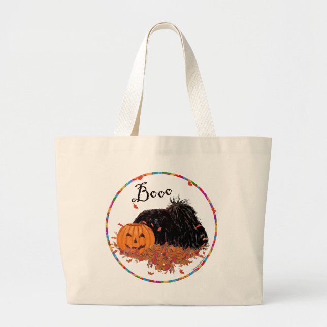 Bolsa Tote Grande Pekingese Halloween (Frente)